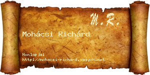 Mohácsi Richárd névjegykártya