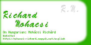 richard mohacsi business card