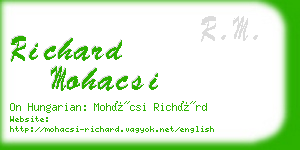 richard mohacsi business card